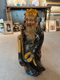 Large Early 20th Century Porcelain Of Chinese Religious Figure, Zhongli Quan