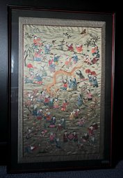 Large Chinese Embroidered Silk Picture