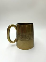 Vintage Etched Brass Stein/ Mug From