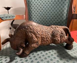 Hand Made Wooden Bull Statue