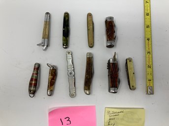 Knife Lot. #13 (12 Withdrawn)--9 Pen Knives-mini Multi-tool
