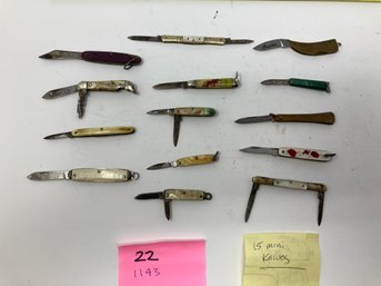 Knife Lot #22. 15 Small Pen Knives RCMP
