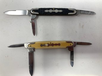 Knife Lot #42 2 Clark Bros. Knives --beautiful 4 Blade Each