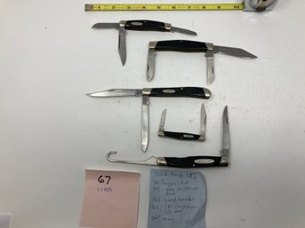 Knife Lot # 66 --Buck Knives  311 Trapper GC. 2. 303 Scuffed  3. 321 Bird Hook 4. 301 3-blade Stockman New5 3