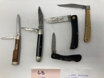 Knife Lot. #68---all Case-super Lot  Case Tested XX  2. 059L Stainless. 3. Sodbuster JR XXXX  2137 SS   4. Cas