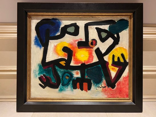 Joan Miro (Spanish, 1893-1983) Manner Of: Abstract Composition, Circa 1930's Oil On Canvas