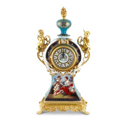 Exquisite Porcelain Clock: Resplendent In A Classic Rococo Motif