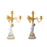 Graceful Symmetry: Hand-Painted Porcelain Cherub Candle Holders
