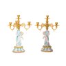 Graceful Symmetry: Hand-Painted Porcelain Cherub Candle Holders