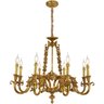 Opulent Eight-Arm Brass Chandelier With Classic Design Elements