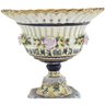 Golden Enchantment: Yellow And Purple Hand-painted Floral Bowl