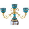 Porcelain And Bronze Three Cup Candle Holder