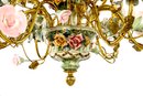 Breathtaking Symphony Of Beauty And Grace: Porcelain And Brass Floral Chandelier