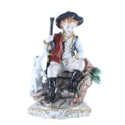 Hunting Enthusiast's Delight: Vintage Boy With Shotgun Figurine