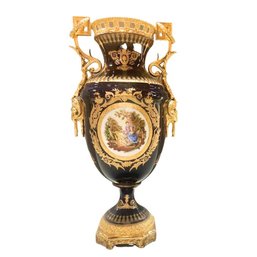 Rococo Style Vase With Hand-painted Motif