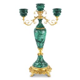 Three-Cup Classic Green Porcelain Garniture Candelabra