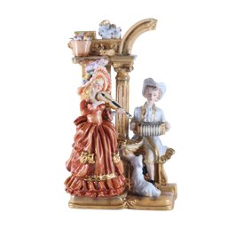 Playful Harmony: Rococo Style Porcelain Figurine Of Young Musicians