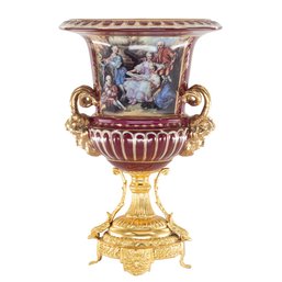 Rococo's Grace: Hand-Painted Porcelain Vase With Society Motifs