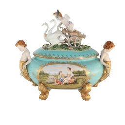 The Enchanted Porcelain Jar: A Rococo Symphony In Green