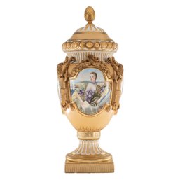 Regal Elegance: Hand Painted Rococo Style Porcelain Vase