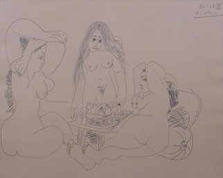 Pablo Picasso, Attributed/manner Of: Three Nudes Having Tea