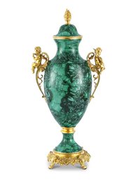 Rococo Evergreen Porcelain And Bronze Urns