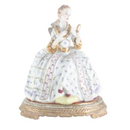 Exquisite Rococo-Style Porcelain Figurine: A Woman Reading At Her Desk  A Timeless Piece Of Classical Elegance