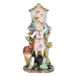Hand-painted Rococo Style Children Playing Porcelain Figurine