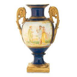Vivid Reverberations: Hand-Painted Porcelain Vase With Rococo Flair