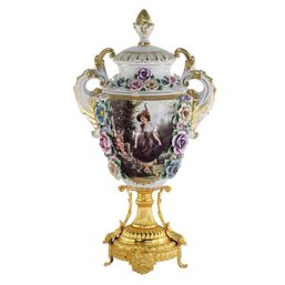 Baroque Brilliance: Exquisite Hand-Painted Porcelain Jar