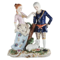 Capturing Courtship: Timeless Rococo Style Porcelain Figurine