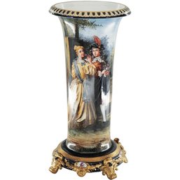 Timeless Beauty: Classic Rococo Scene Vase