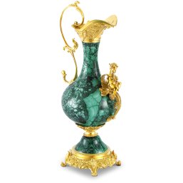 Porcelain And Bronze Refined Pitcher In Classic Green