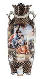 A Touch Of Tradition: Hand-Painted Porcelain Vase With Rococo Elegance