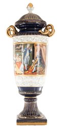 Serpentine Elegance: Gorgeous Hand Painted Porcelain Vase