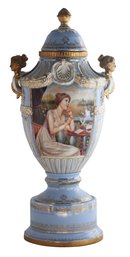 Feminine Grace: Porcelain Vase With Classical Society Scenes And Gold Accents