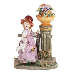 Eternal Spring: 'Girl With Flowers' Porcelain Figurine In Classic Rococo Style