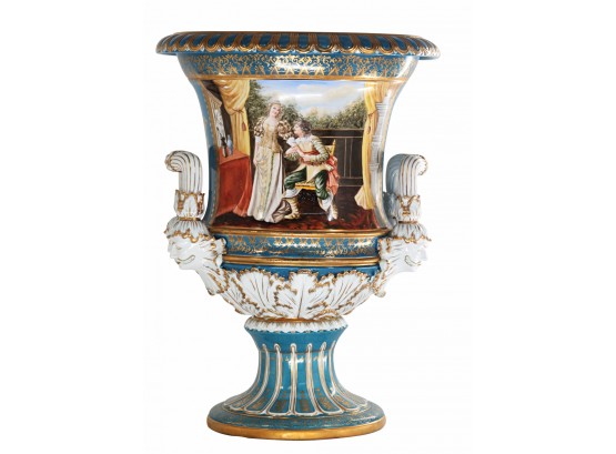 Classical Hand Painted Porcelain Krater Pot