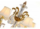 Three Tier Brass And Crystal Chandelier