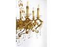 Eight Arm Brass And Crystal Chandelier