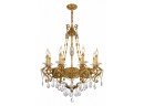 Eight Arm Brass And Crystal Chandelier