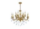 Twelve Candle Brass And Crystal Chandelier