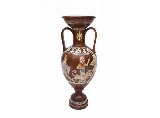 Large Hand Painted 20th Century Greek Amphora Vase
