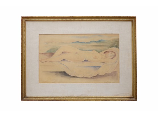 1923 Watercolor Painting From American Artist Ernest Fiene