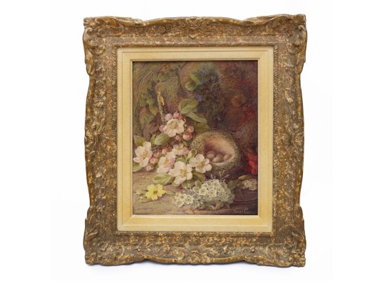 Antique English Oil Painting By Vincent Clare In Vintage Frame