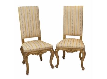 Pair Of Elegant 1920's Gilded Chairs