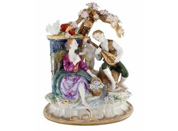 Hand Painted Rococo Style Porcelain Figure
