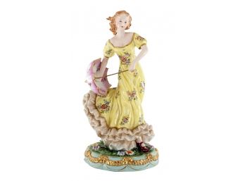 Woman In The Wind Porcelain Figure