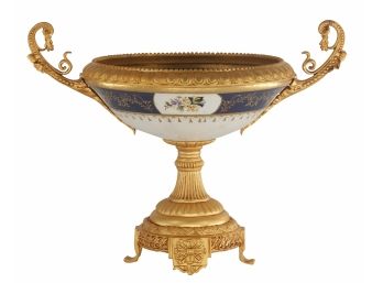 Bronze And Porcelain Serving Bowl