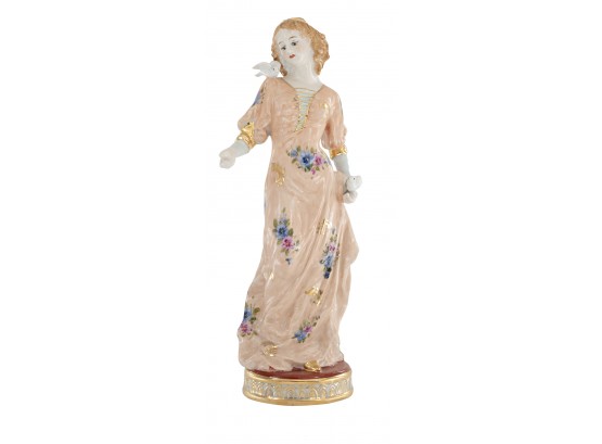 Woman With Dove Porcelain Figurine